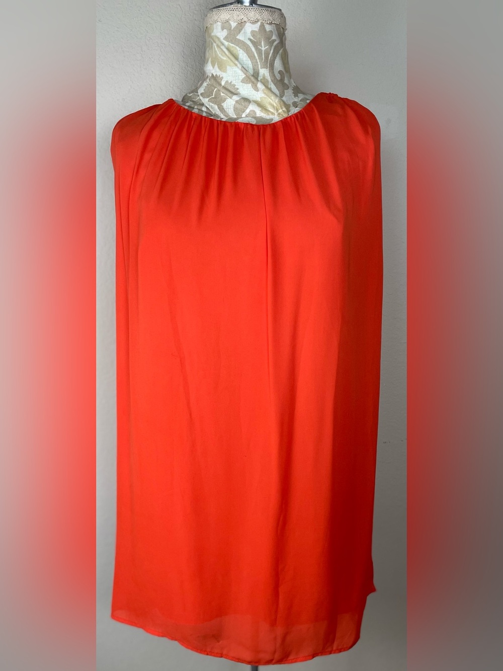 Vintage Forever 21 Contemporary Coral Sleeveless Mini Dress Medium - Picture 2 of 12